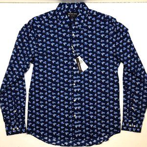 Michael Kors Blue Floral Button Down Shirt